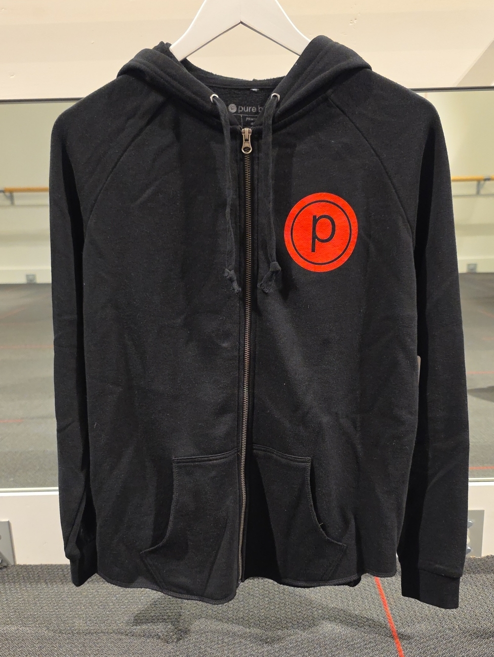 Pure Barre Embossed Full Zip Hoodie - Black